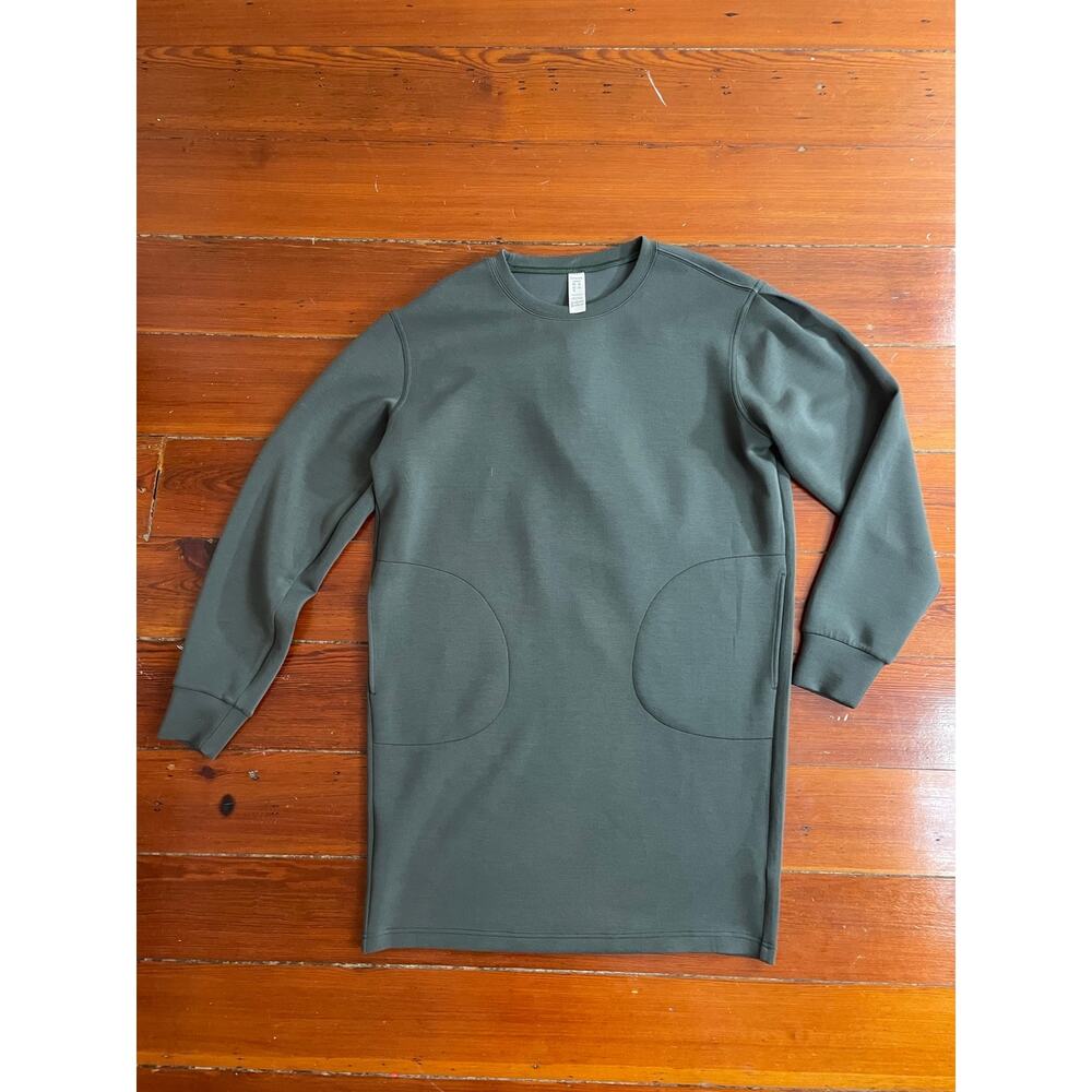 SPANX AirEssentials Crew Neck Dress Olive Green Long Sleeve Size S